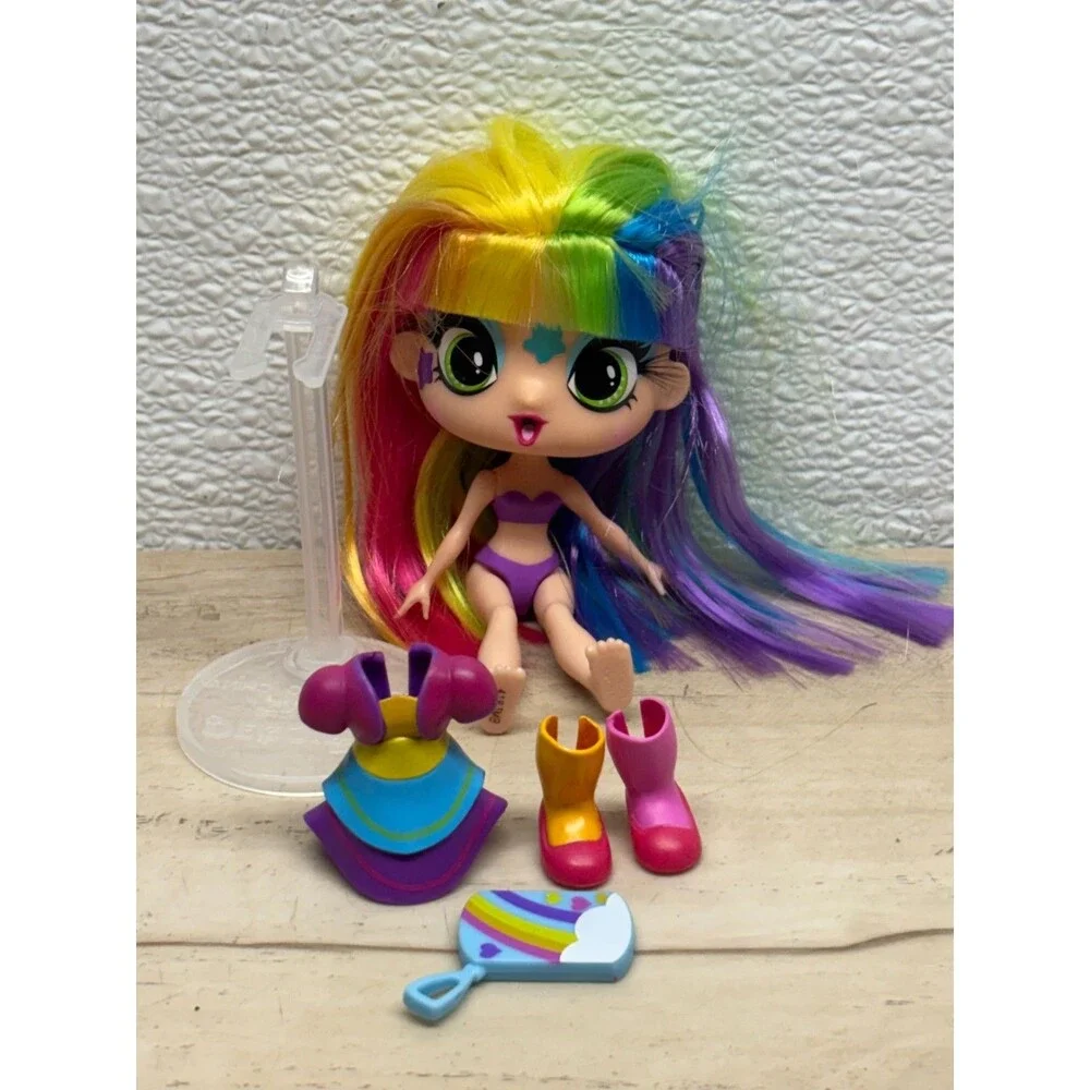 Decora Fashion Girlz With Stand And Rainbow Hair